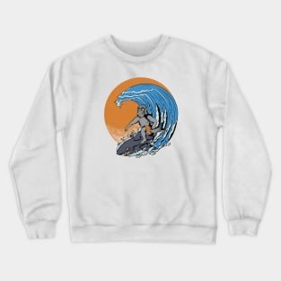 Gorilla & Shark Surfing Crewneck Sweatshirt